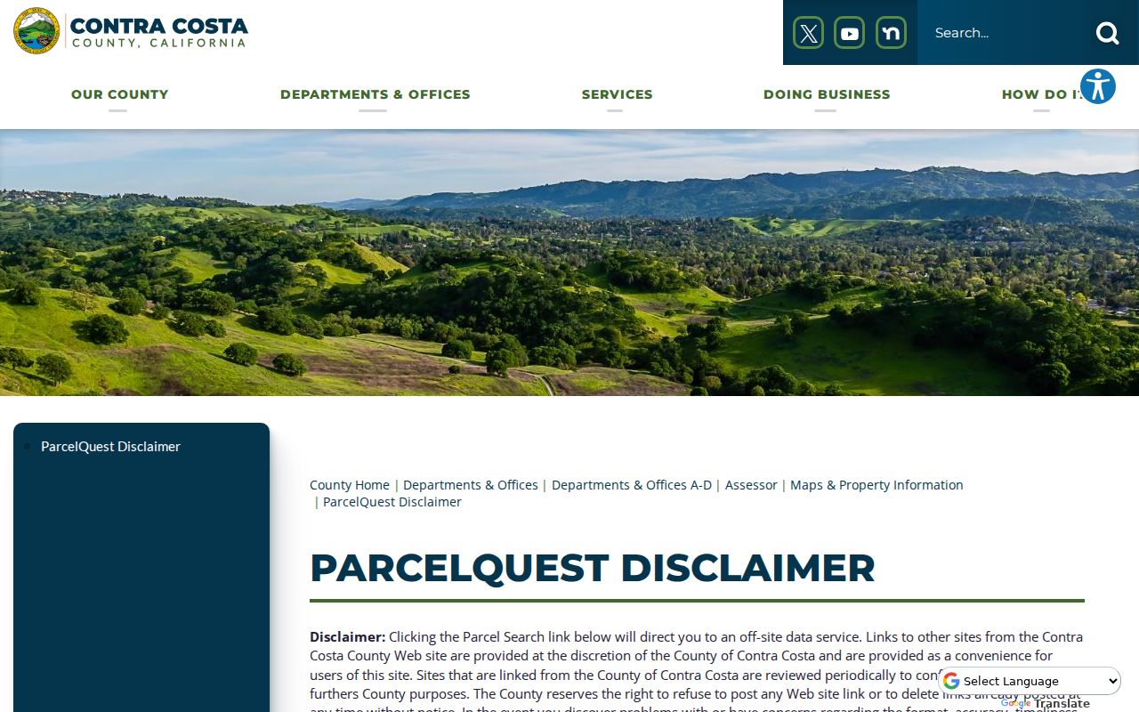 Pleasant Hill public records ParcelQuest Lite disclaimer